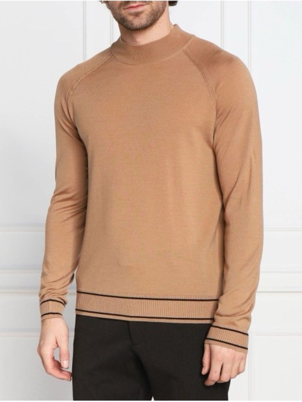 Boss Men's Favino Raglan Sleeve Virgin Wool Blend Sweater In Beige